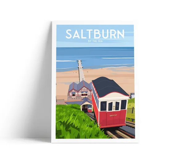 Saltburn By The Sea England Gift Travel Poster