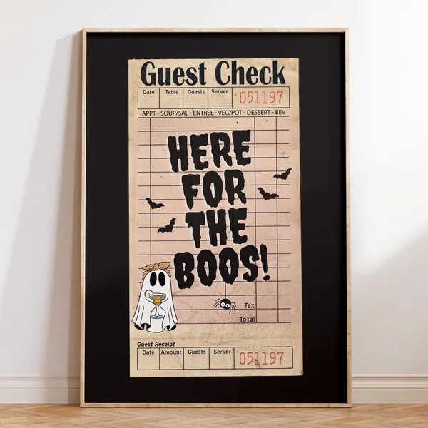 Guest Check Here For The Boos Halloween Art Print