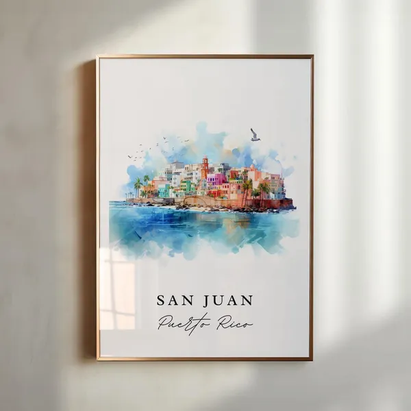 San Juan, Puerto Rico Travel Poster, Custom Text