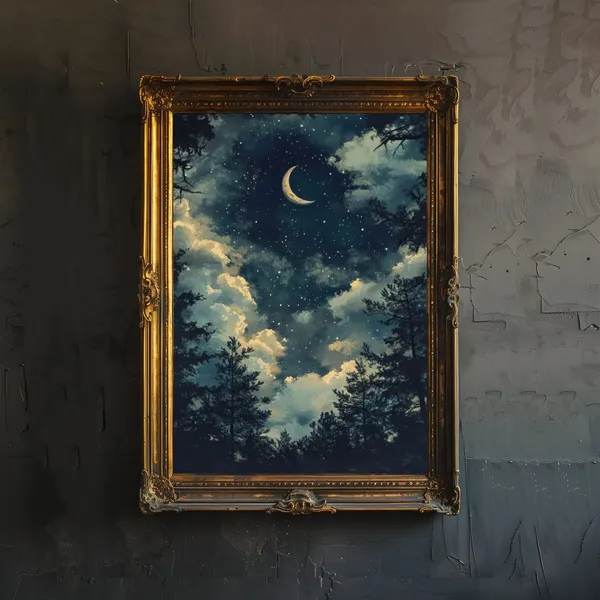 Starry Night Vintage Celestial Art Print