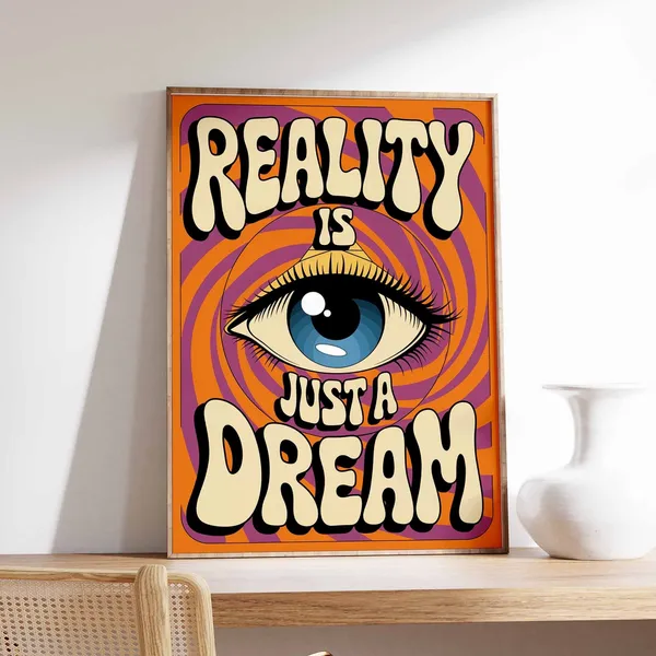Affirmation Poster, 70s Retro Boho Art Print