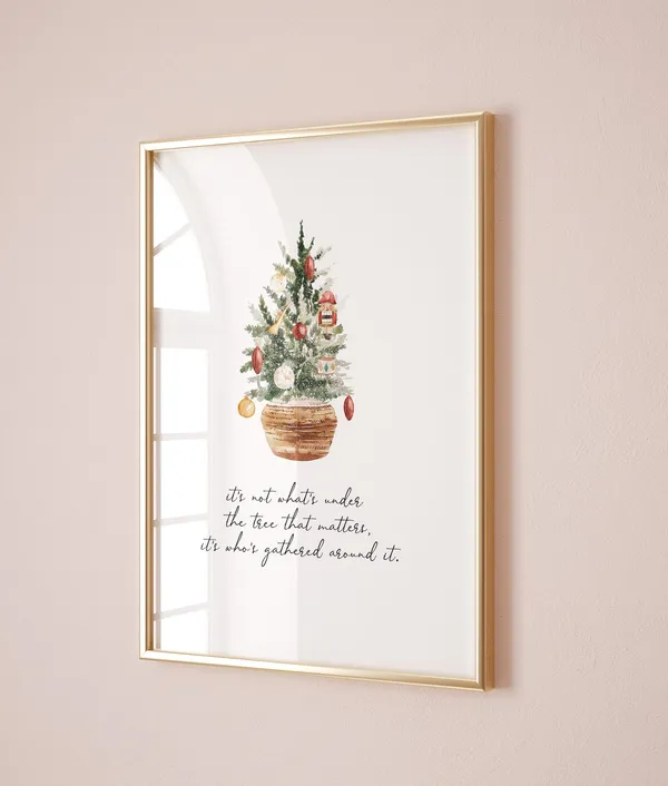 Minimalist Christmas Tree Print, Christmas Quotes