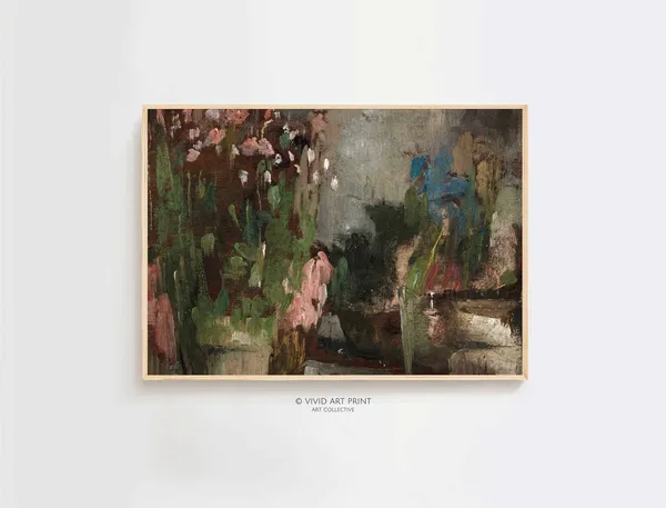Abstract Floral Vintage Farmhouse Art Print