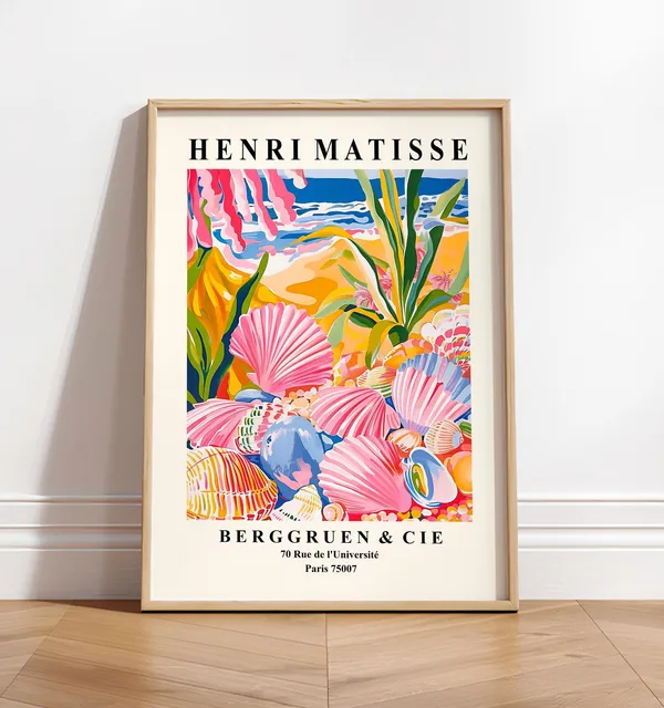 Seashells Art Print, Matisse-Style Coastal Decor