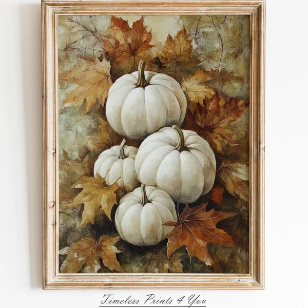 Pumpkin Art Print, Fall Halloween Decor