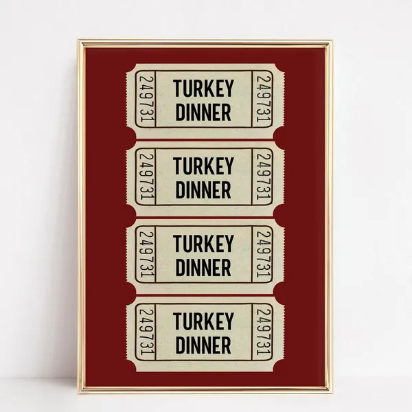 Thanksgiving Turkey Dinner Autumn Wall Art Print
