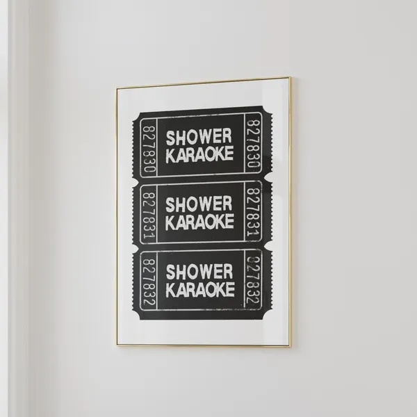 Shower Karaoke Funny Bathroom Wall Decor Poster