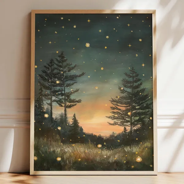 Van Gogh-Inspired Starry Night Sky Poster Print