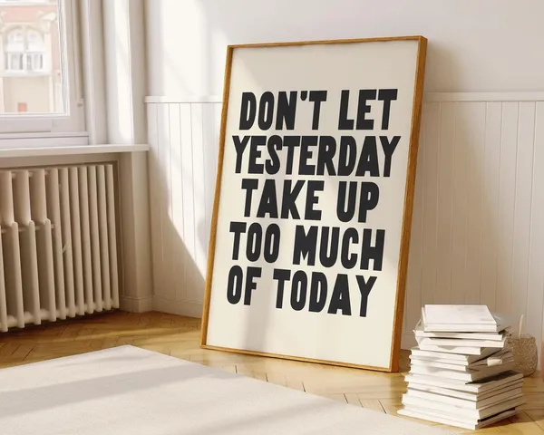 Don't Let Yesterday Take Up Too Much Of Today Poster