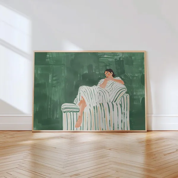 Abstract People Wall Art, Contemporary Horizontal Print
