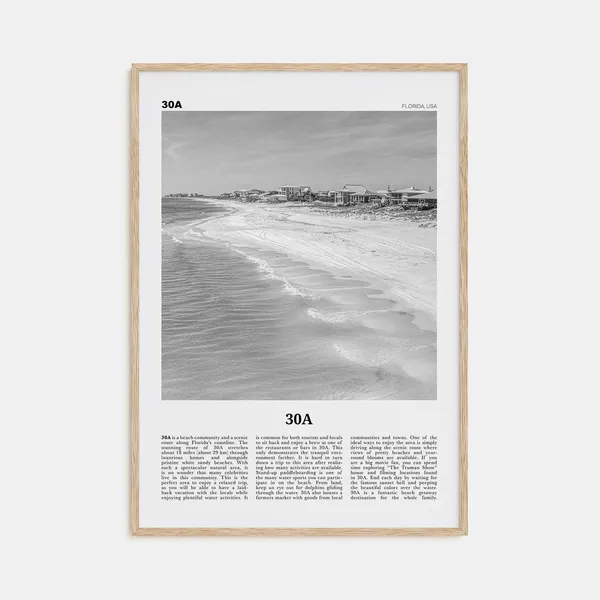 30A Map Florida USA, Travel Poster