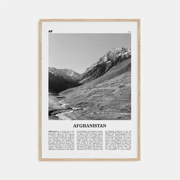 Afghanistan Black and White No 1 Art Print