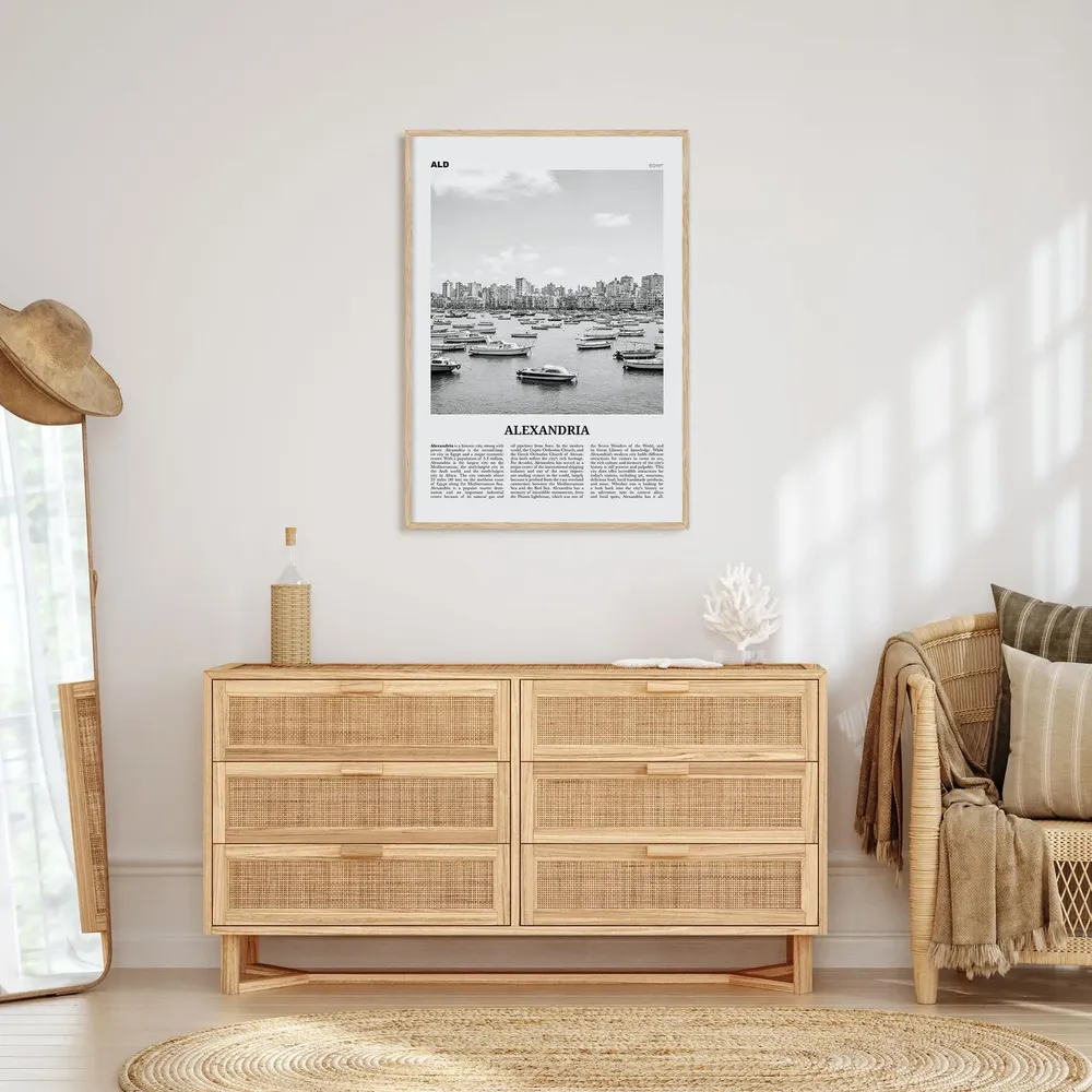 Alexandria Black and White Egypt Wall Art Print - Image 4