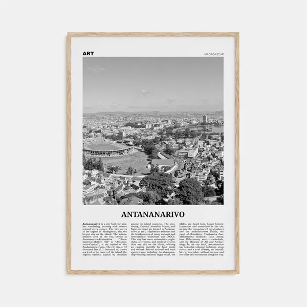 Antananarivo Black and White Travel Poster