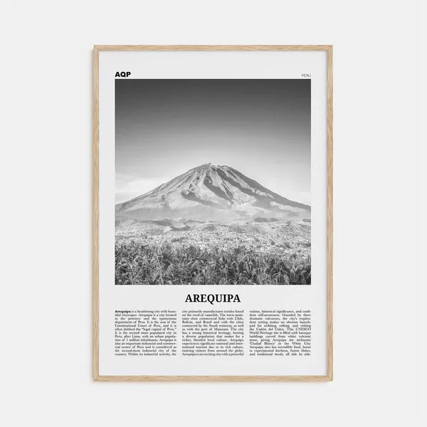 Arequipa Black and White Travel Poster, Peru, South America