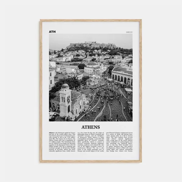 Athens Black and White City Art Print, Greece No. 1
