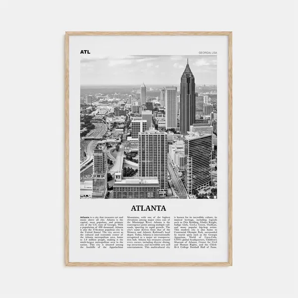Atlanta Black and White No. 1 Travel Poster, Georgia