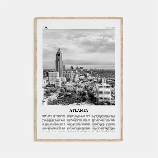 Atlanta Black and White No. 2 Georgia Travel Poster