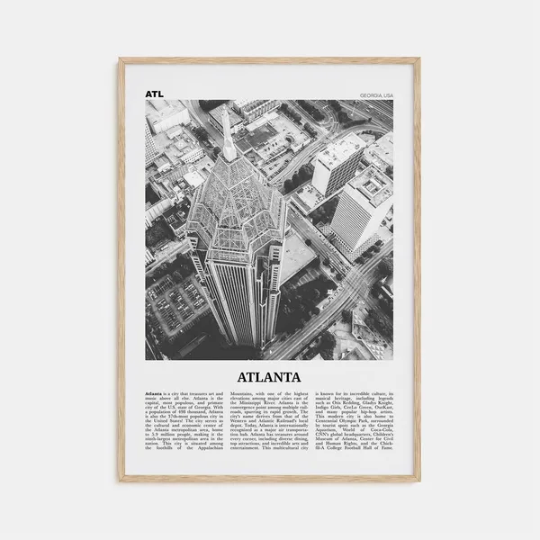Atlanta Black And White No. 3 Travel Poster