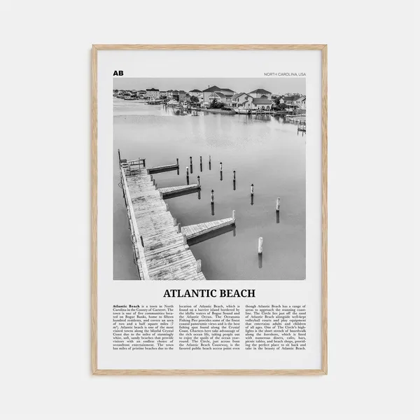 Atlantic Beach, North Carolina Map Travel Poster