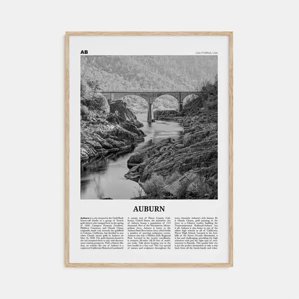 Auburn, California Travel Poster, Black and White