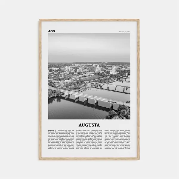 Augusta Black and White Travel Poster, Georgia USA