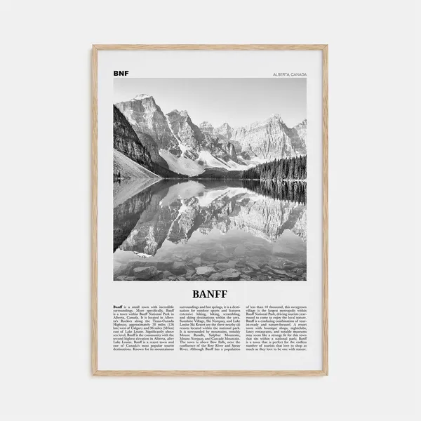 Banff Black and White Travel Poster, Alberta Canada