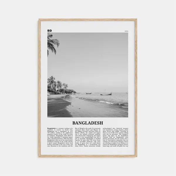 Bangladesh Black And White Travel Wall Poster