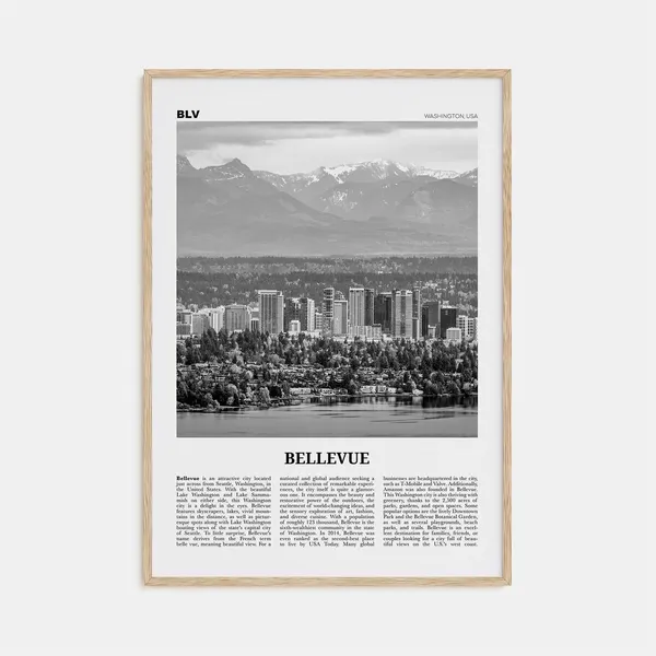Bellevue Black and White No. 1 Travel Poster, Washington