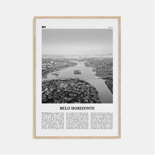 Belo Horizonte Black and White Travel Poster