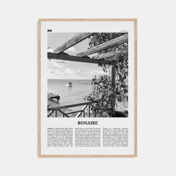 Bonaire Black and White Wall Art, Kralendijk Poster