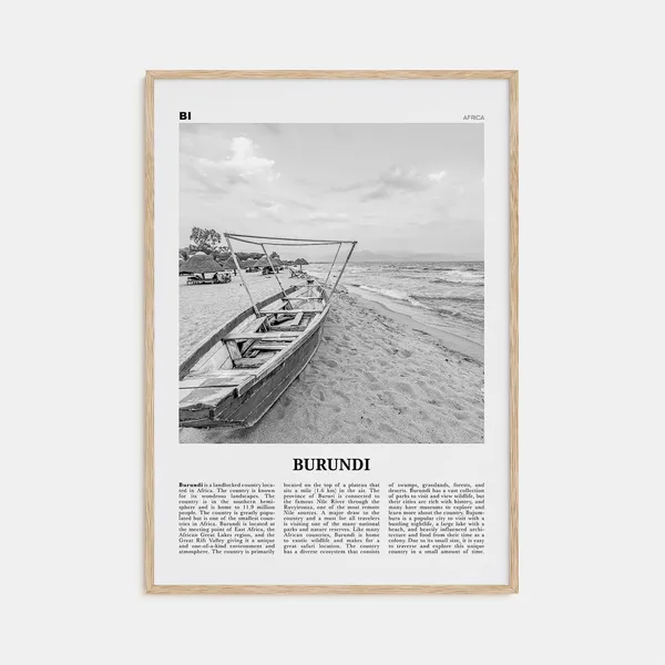 Burundi Black and White Wall Art Print, Africa