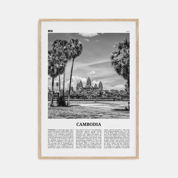 Cambodia Black-And-White Photo Print, Phnom Penh