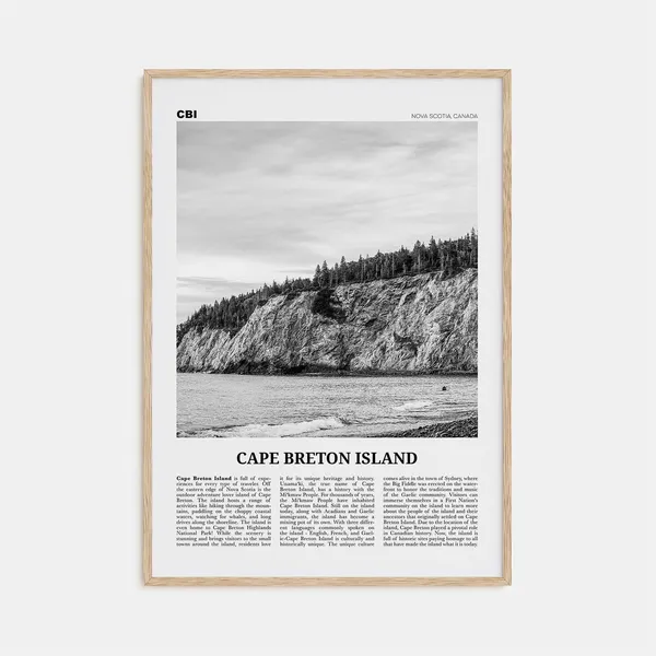 Cape Breton Island Black And White Art Print