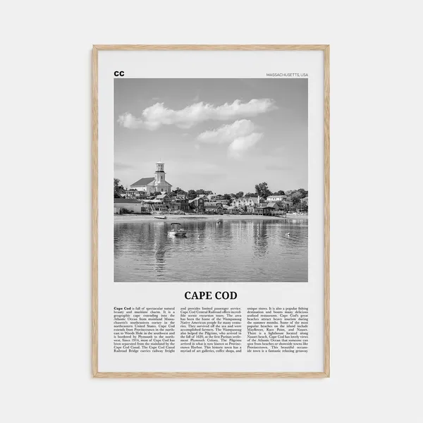 Cape Cod Black and White Travel Poster, No. 1