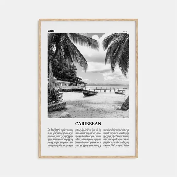 Black And White Caribbean Travel Wall Art Print