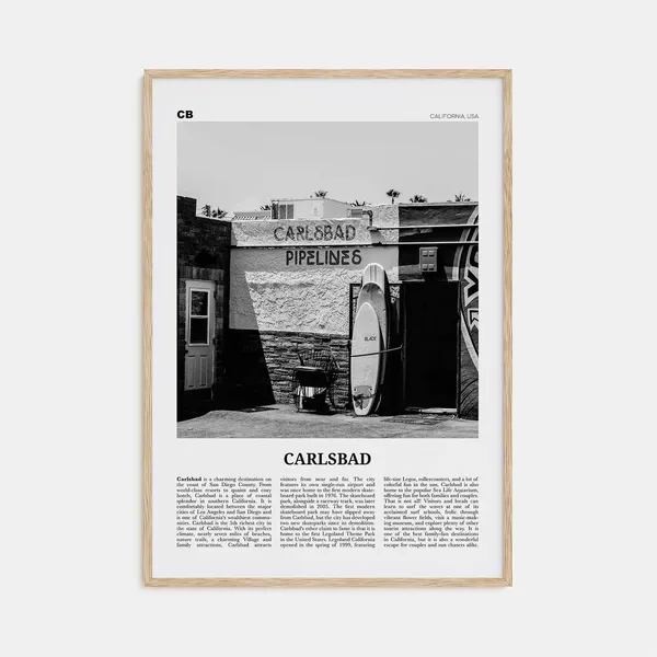 Carlsbad Black And White No. 2 Travel Poster