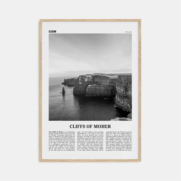 Cliffs Of Moher Black And White Travel Poster