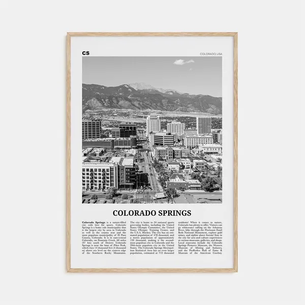 Colorado Springs Black and White Travel Poster
