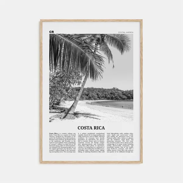Costa Rica Black and White No. 2 Art Print