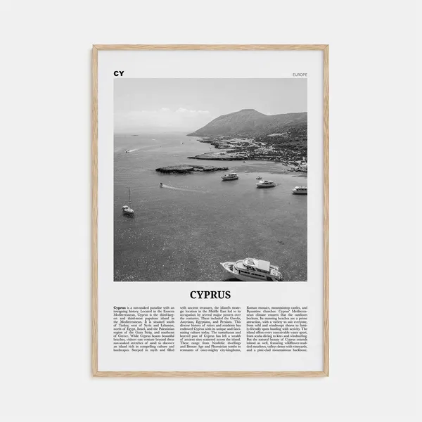 Cyprus Black and White Travel Poster, Nicosia Asia