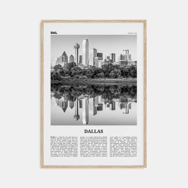Dallas Black and White No. 1 Travel Poster