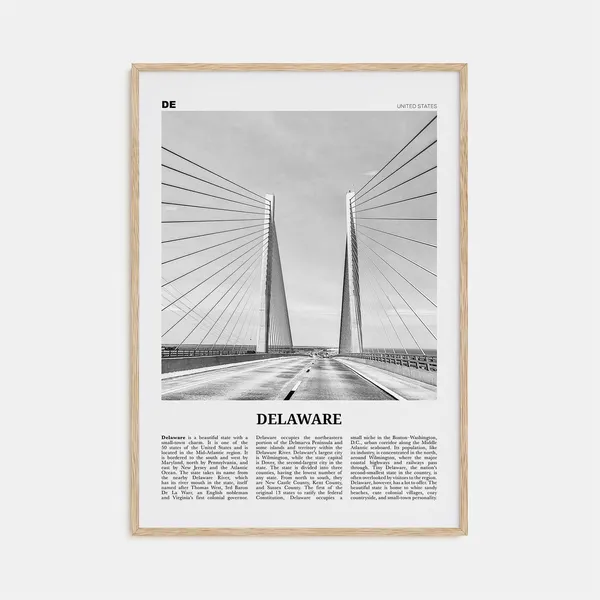 Delaware Black And White No. 2 Travel Poster