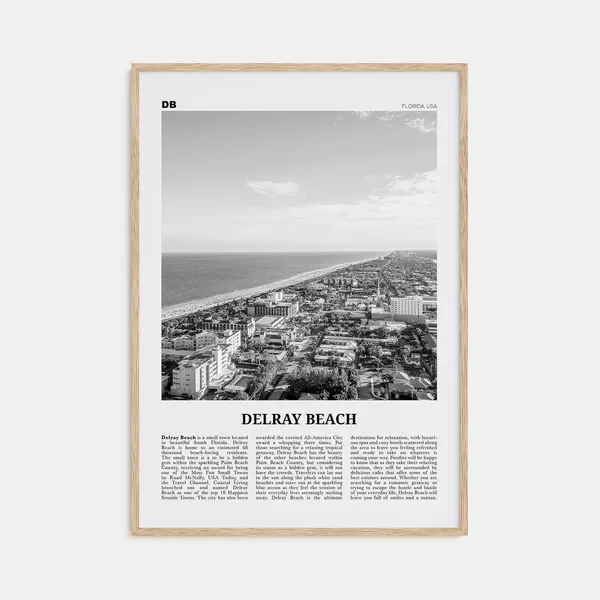 Delray Beach Black And White Travel Poster