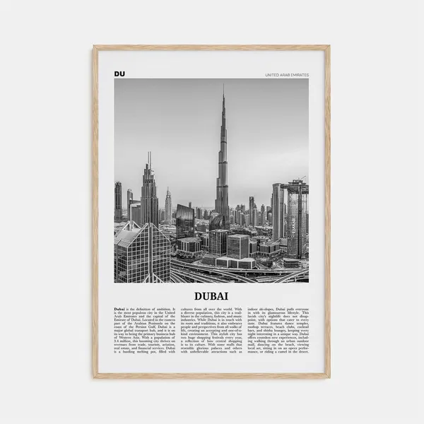 Dubai Black And White No. 2 UAE Photo Poster Print