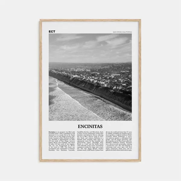 Encinitas Black and White No. 2 Travel Poster