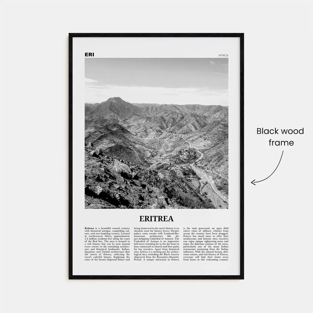 Eritrea Black and White Art Print, Asmara Africa - Image 3