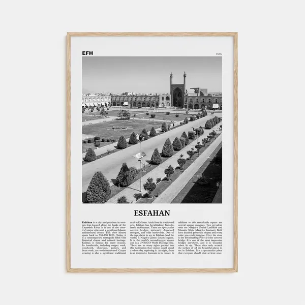Esfahan Black And White Travel Poster, Iran