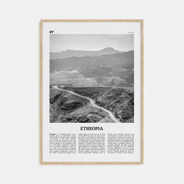 Ethiopia Black and White Art Print, Addis Ababa