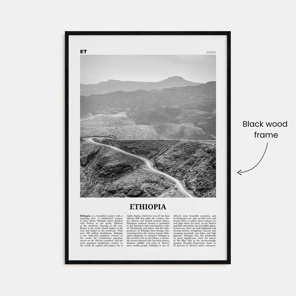 Ethiopia Black and White Art Print, Addis Ababa - Image 3